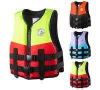 Generico Chalecos salvavidas para adultos de 25 a 100 kg, unisex, equipo de rescate rafting natación deportes acuáticos al aire libre, kayak, pesca, surf, 001 Naranja, S