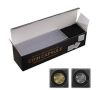 Genérico Challenge Coin Display - Coin Collection Box | Transparent Còin Holder | GPPS EVA, 4.8x4.8cm, 20 Pack, Shock-Proof, Scratch-Proof, with Inner Padding & Movable Ring, For Silver Copper