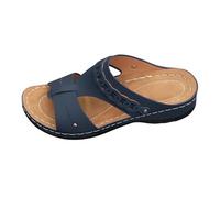 Genérico Chanclas con Cuña Mujer y Elegantes con Tacón,Puntera Abierta,Cómodas y Gruesas,Ideales para La Playa para La Vida en Casa (Armada, 37)