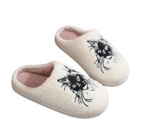 Generico Chanclas de invierno para mujer, ligeras, de peluche, cerradas por delante, zapatillas de dormitorio, suaves, cómodas, antideslizantes, zapatillas de casa lavables, Fuzzy térmicas