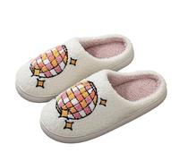 Generico Chanclas de mujer de invierno, ligeras, peludas, zapatillas de casa, cómodas, cálidas, suaves, semicerradas, silenciosas, para el dormitorio, térmicas, suaves, elegantes, zapatos, Color