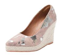 Generico Chanclas de plataforma de verano para niña, 21 zapatillas de goma para mujer, chanclas de mujer con cuña pantuflas de esponja para mujer con cuña sandalias cuña mujer, Rosa, 41 EU