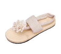 Genérico Chanclas de playa y chanclas de piscina mujer sandalias con flores de verano cómodo zapatillas soporte arco plantar Flip flop ducha abierta esquina ligera suelas zapatillas zapatillas, blanco