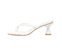 Genérico Chanclas de tacón para mujer chanclas de verano con tacón pequeño y punta abierta mulas para ponerse sandalias casuales elegantes de gran tamaño para playa vacaciones y playa, T blanco, 38 EU