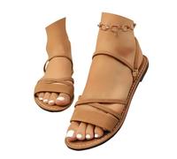 Genérico Chanclas Mujer Casa Sandalias Mujer Verano Comodas Planas Moda Con Tiras y Puntera Calzado Playa Con Hebilla Zapatos Casuales De Zapatilla Sandalia Sandalias Barefoot Sandalia
