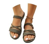 Genérico Chanclas Mujer Casa Sandalias Mujer Verano Comodas Planas Moda Con Tiras y Puntera Calzado Playa Con Hebilla Zapatos Casuales De Zapatilla Sandalia Sandalias Barefoot Sandalia