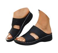 Genérico Chanclas Mujer con Cuña para Mujer,Estilo Casual,con Aberturas Transpirables,Ligeras,Ideales para el Verano y para Uso Diario para el Ocio Diario (Negro, 40)
