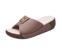 Genérico Chanclas Mujer Cuña Ortopedicas para el Verano,con de Tendón Un Aumento de Altura A La y Informales Pantuflas de Una Sola Línea para Mamá para La Vida en Casa (Vino, 35)