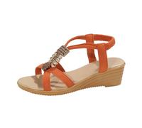 Genérico Chanclas Mujer Plataforma Sandalias Mujer Verano Comodas Bohemias Con Cuentas y Punta Abierta Un Look Casual Playa Con Correa En El Tobillo Sandalias Slippers Sandalias Barefoot Sandalia