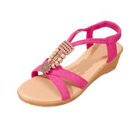 Genérico Chanclas Mujer Plataforma Sandalias Mujer Verano Comodas Bohemias Con Cuentas y Punta Abierta Un Look Casual Playa Con Correa En El Tobillo Sandalias Slippers Sandalias Barefoot Sandalia