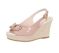 Genérico Chanclas Mujer Plataforma Sandalias Mujer Verano Verano Con Tira En El Tobillo y Puntera Tejida Zapatos Playa Comodidad Informal Slippers Zapatilla Sandalias Barefoot Sandalia