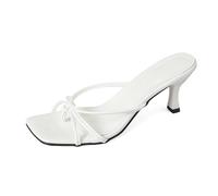 Genérico Chanclas Mujer Plataforma, Sandalias Mujer Verano Verano, Elegantes Con Tiras Estrechas Y TacóN Alto Uso Diario Ligeras Sin Cordones Con Suela Y DiseñO Punta Cuadrada Zapatilla Sandalia