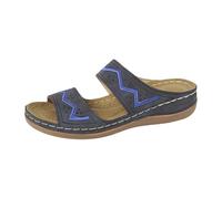 Genérico Chanclas Mujer Verano Sandalias De Playa Con Tacón Bajo Para Mujer Informales Huecas Plataforma Cuña Esparto Zapatos Ortopedicos Zapato Ortopedico Comodas Vestir Ortopédicas Azul 42