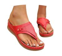 Genérico Chanclas Mujer Verano, Sandalias Mujer Verano Barefoot, Estilo Retro Con Bloqueo Color TacóN Inclinado Suela Gruesa Boca Pez Talla Grande Sandalias Slippers Sandalias Barefoot Sandalia