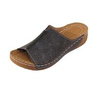 Genérico Chanclas Mujer Verano Sandalias Ortopédicas De Cuña Para Mujer Cómodas Con Soporte El Punta Abierta Y Sin Cordones Zapato Zapatos Comodos Vestir Sandalia Comoda Plataforma Comodas Grey 37