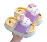 Genérico Chanclas NiñA 34,Pantuflas De Lino Suave Para NiñAs CóModas Informales Para Interior Y Exterior Para NiñAs PequeñAs