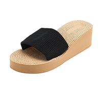 Genérico Chanclas NiñO Sandalia Deportiva Mujer Zapatos de Mujer, Zapatillas con de cuña, Zapatillas de Playa Bohemias con cuña de a la Sandalias Playa Sandalias Ancho Especial Mujer (Black, 37)