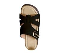 Generico Chanclas ortopédicas mujer casa elegantes, sandals Open Toe Chanclas Empeine de piel Zapatillas con cuña suave plataforma Slippers Trekking Caminata Zapatos Soporte Arco Playa Piscina Mar