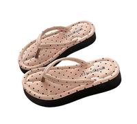Genérico Chanclas para mujer, bohemia, zapatillas de piscina, sandalias ortopédicas de moda, chanclas de verano, cuña, mule, verano, corcho, cómodo, alpargatas Flip Flop Zapato playa, rosa, 37 EU
