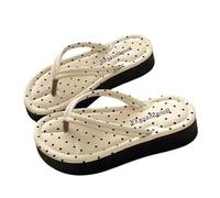 Genérico Chanclas para mujer, bohemia, zapatillas de piscina, sandalias ortopédicas de moda, chanclas de verano, cuña, mule, verano, corcho, cómodo, alpargatas Flip Flop Zapato playa, blanco, 37 EU