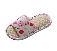 Genérico Chanclas Para NiñAs,Zapatillas De Casa Para NiñOs PequeñOs Con Punta Abierta De AlgodóN Y Lino CóModas Zapatillas De Casa Para Interiores Para NiñAs Y NiñOs