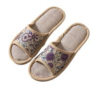 Genérico Chanclas Playa MujerZapatillas de Interior Antideslizantes de Algodón para Mujer y Hombre Parejas en Casa Transpirables Dormitorio (Purple, 38)