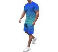 Genérico Chándal corto para hombre Trajes completos para actividades deportivas Cómodo y suave al usar Fácil de lavar y cuidar Buena libertad de movimiento Camisas tipo polo con pantalones cortos