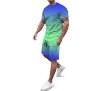Genérico Chándal corto para hombre Trajes completos para actividades deportivas Cómodo y suave al usar Fácil de lavar y cuidar Buena libertad de movimiento Camisas tipo polo con pantalones cortos