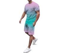 Genérico Chándal corto para hombre Trajes completos para actividades deportivas Cómodo y suave al usar Fácil de lavar y cuidar Buena libertad de movimiento Camisas tipo polo con pantalones cortos