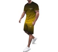 Genérico Chándal corto para hombre Trajes completos para actividades deportivas Cómodo y suave al usar Fácil de lavar y cuidar Buena libertad de movimiento Camisas tipo polo con pantalones cortos