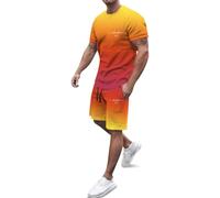 Genérico Chándal corto para hombre Trajes completos para actividades deportivas Cómodo y suave al usar Fácil de lavar y cuidar Buena libertad de movimiento Camisas tipo polo con pantalones cortos