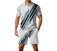 Generico Chándal de verano para hombre de 2 piezas de verano, cómodo, chándal deportivo con estampado Boss, ropa de fitness de manga corta para el tiempo libre Streetwear Camiseta y pantalones cortos