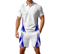 Generico Chándal de verano para hombre de 2 piezas de verano, cómodo, chándal deportivo con estampado Boss, ropa de fitness de manga corta para el tiempo libre Streetwear Camiseta y pantalones cortos