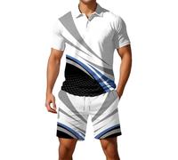 Generico Chándal de verano para hombre de 2 piezas de verano, cómodo, chándal deportivo con estampado Boss, ropa de fitness de manga corta para el tiempo libre Streetwear Camiseta y pantalones cortos