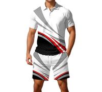 Generico Chándal de verano para hombre de 2 piezas de verano, cómodo, chándal deportivo con estampado Boss, ropa de fitness de manga corta para el tiempo libre Streetwear Camiseta y pantalones cortos