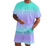 Genérico Chándal Deportivo Corto para Hombre 2 Piezas Conjunto de Camiseta + Pantalones Cortos Cómodo Transpirable Verano Traje Completo Chandal Fútbol Baloncesto Tenis Jogging 2026