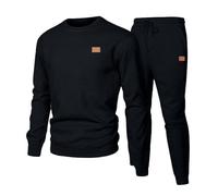 Generico Chándal deportivo para hombre cómodo Fitness Sudaderas y pantalones transpirables Jogging anchos completos dos piezas Y2k con bolsillos Set Tracksuit Manga Larga Ligera Ropa Deportiva