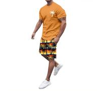 Genérico Chandal Hombre Completo Deportivos, Conjunto Deportivo Hombre Verano, Dos Piezas Camiseta Y PantalóN Corto Manga Corta (Camiseta Y PantalóN Corto) CháNdales Conjunto CháNdal