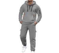 Genérico Chandal Hombre Completo, Fato Treino Homem, Trajes Casuales Elegantes Y Versátiles para Cada Ocasión para La Temporada Otoño E Invierno con Un Práctico Diseño Cremallera (Light Gray M)