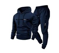 Genérico Chandal Hombre Completo Sudaderas Hombres Running Sudadera Termica Gimnasio Conjunto Invierno Mens Activewear Popular 2#Marina de Guerra M