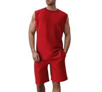 Genérico Chandal Hombre Completo Tallas Grandes, Conjunto Deportivo Hombre Algodon, Deportivo Dos Piezas Formado Por Chaleco Sin Mangas Y Pantalones Cortos Punto Top Fino Informal CháNdal Conjuntos