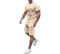 Genérico Chandal Hombre Completo Verano, Conjunto Deportivo Hombre Algodon, Deportivo Informal Con Camiseta Holgada Y Estampado Letras Ciudad Y áRboles CháNdales Conjunto CháNdal