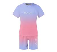 Genérico Chandal Hombre Completo Verano, Conjunto Deportivo Hombre Algodon, Informal Camiseta Cuello Redondo Y Pantalones Cortos Con Degradado Color Uso Diario Estilo Urbano CháNdales Conjunto