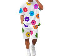 Genérico Chándal Hombre Conjunto de Jogging de Verano 2 Piezas con Camiseta Manga Corta Pantalones Cortos con Camisa Pantalón Corto de Camuflaje Conjunto para Hombres y Mujeres