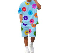 Genérico Chándal Hombre Conjunto de Jogging de Verano 2 Piezas con Camiseta Manga Corta Pantalones Cortos con Camisa Pantalón Corto de Camuflaje Conjunto para Hombres y Mujeres