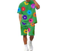 Genérico Chándal Hombre Conjunto de Jogging de Verano 2 Piezas con Camiseta Manga Corta Pantalones Cortos con Camisa Pantalón Corto de Camuflaje Conjunto para Hombres y Mujeres