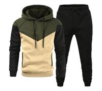 Genérico Chandal Hombre Decimas Un Conjunto de Deporte Sudadera Deporte Con Capucha Chandal Completo Pantalón Deportivo Mens Activewear Jogging Ropa Running Hombre Invierno Verde militar 3XL