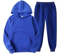 Genérico Chandal Hombre Invierno Ropa Deportiva Sweatshirt Pantalón Deporte Sporting Un Conjunto Tallas Grandes Sudadera Termica Con Capucha Chandal Hombre Completo Invierno Azul Real 3XL