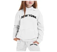 Genérico CháNdal NiñA Invierno,Sudadera Con Capucha De Manga Larga Para NiñOs PequeñOs NiñOs Y NiñAs Color Liso CáLida Para OtoñO E Invierno Con Pantalones
