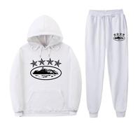 Genérico Chándal para Hombre Conjunto de 2 Piezas con Capucha y Pantalones de Jogging, Traje Deportivo para el Tiempo Libre,Fleece Chandal con impresión de Logotipo,Unisex